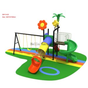 Outdoor Playground Slide with Swing